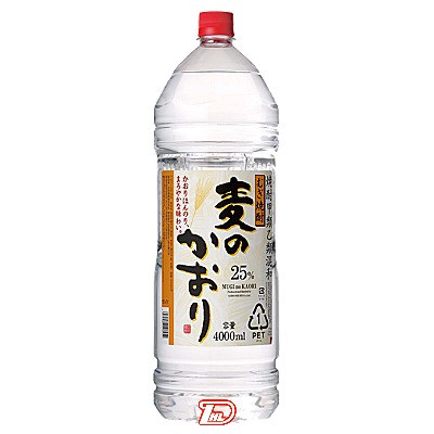 【1ケース】麦のかおり　麦　25度　甲乙混和焼酎　合同酒精　4L(4000ml) ペット　4本入