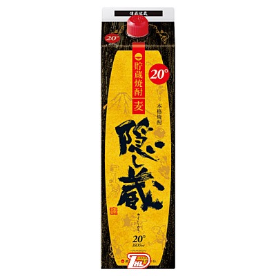 【2ケース】隠し蔵 麦 20度 濱田酒造 1.8L(1800ml) パック 6本入×2|問屋ダイヘイ支店