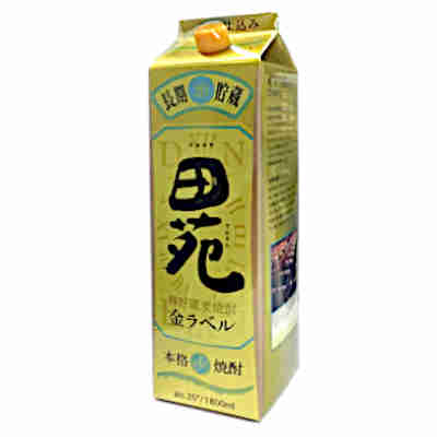 【1ケース】田苑 金ラベル 麦 20度 田苑酒造 1.8L パック 6本入