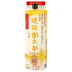 【2ケース】琥珀かのか　麦　25度　アサヒ　1.8L(1800ml) パック　6本×2