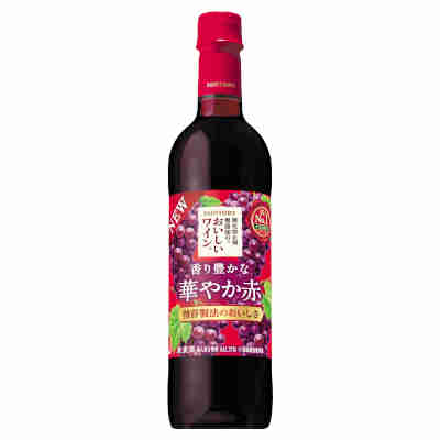 【1ケース】酸化防止剤無添加のおいしいワイン　贅沢濃い赤　サントリー　720ml　ペット　12本入