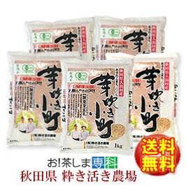 籾発芽玄米<BR>有機米・芽吹き小町(1kg×5袋)<BR>★あきたこまち★秋田県大潟村産★<br>【送料無料・JAS認証有機栽培米】<br>【(有)粋き活き農場/井出教義】