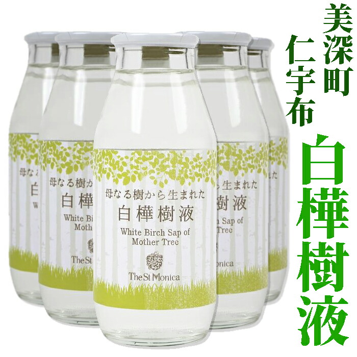 美深町 仁宇布 白樺樹液180mL×5本母なる樹から生まれた白樺樹液The St Monica花粉でお悩みの方にも。仁宇布の由来は、アイヌ語の「ニ・ウプ」(木があるもの、または森林)に由来します。|お!茶しま専科 健康通販倶楽部