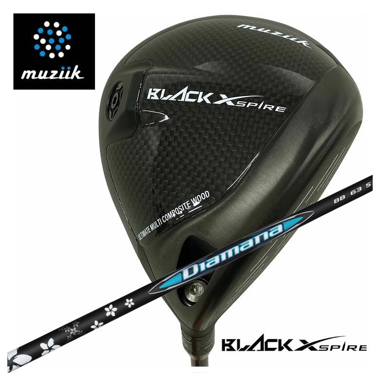 【全品ポイント5倍!7/19 20:00~7/26 1:59】muziik ムジーク BLACK XSPIRE ブラックエクスパイヤー ドライバー三菱ケミカルディアマナBB シャフト|第一ゴルフ カスタムクラブ専門店