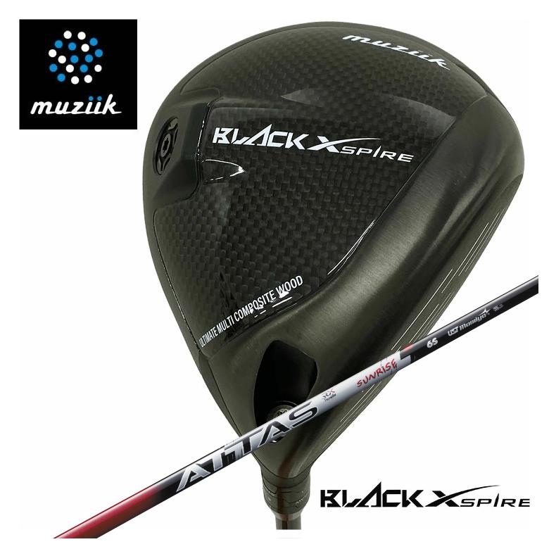 【特注カスタムクラブ】muziik ムジーク BLACK XSPIRE ブラックエクスパイヤー ドライバー USTマミヤ ATTAS RX SUNRISE RED アッタス RX サンライズ レッド シャフト