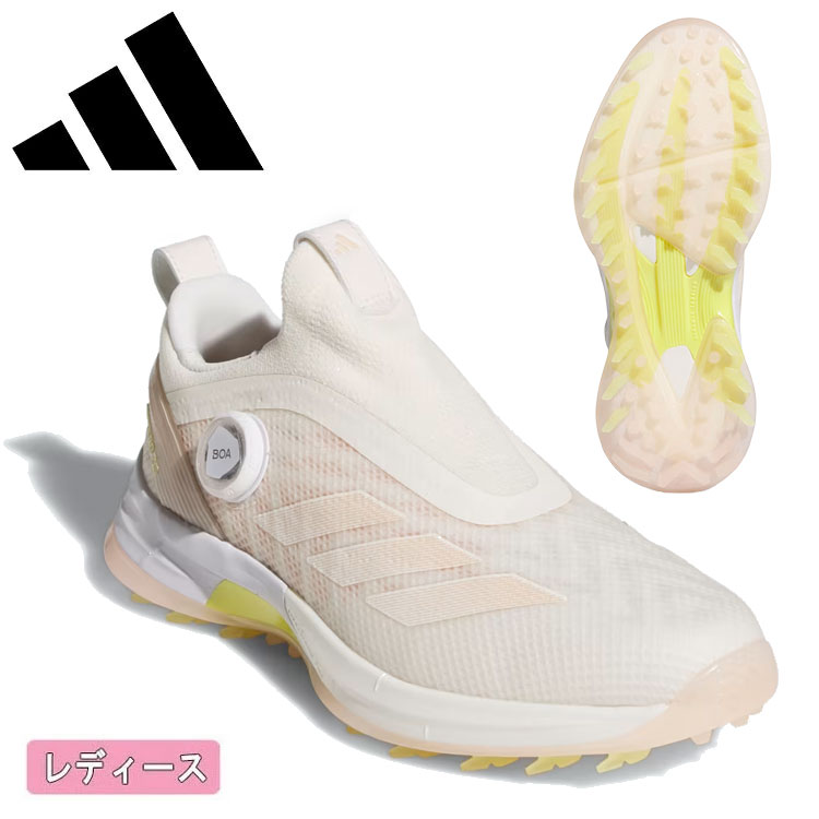 【全品ポイント5倍！4/4 20:00-4/10 1:59まで】 【大特価】【レディース】アディダス adidas ウィメンズ アディゼロ ゼッドジー 25 ボア （Women's adizero ZG 25 BOA） オフホワイト/パウダーコーラル/ピュアサルファー ゴルフシューズ スパイクレス IH9894