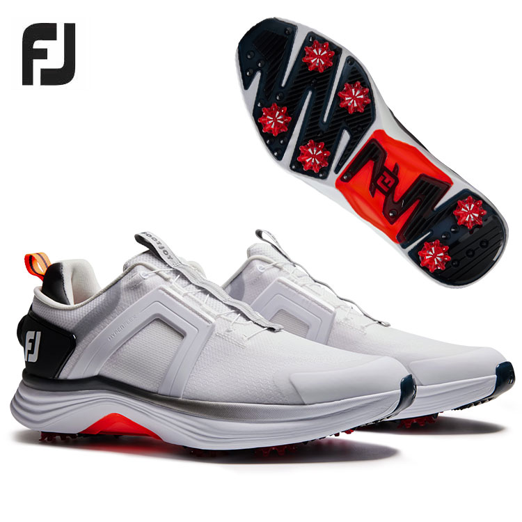 フットジョイ FJ ゴルフシューズ メンズ ハイパーフレックス ボア MEN'S FOOTJOY HYPERFLEX BOA 55476 ホワイト/ブラック ソフトスパイク