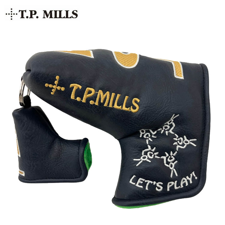 T.P.MILLS TPミルズ ピン型 パターカバー ブレード ミッドマレットタイプ対応モデル マグネット式 サニーボーイ レッツプレイ with チャーム ネイビー/グリーン Sunny Boy Let's Play with Charm Putter Cover Navy/Green HTPC-000051 ゴルフ