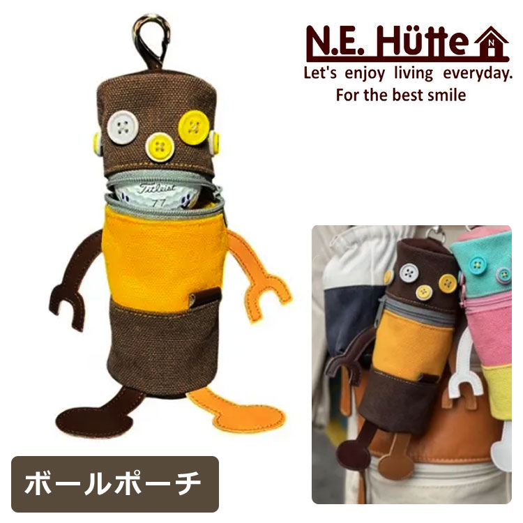 【全品ポイント5倍!4/14 20:00 - 4/17 09:59まで】 【数量限定】N.E.Hutte エヌイーヒュッテ ロボット型ボールケース MPA ミニパドリッシュくん ボールポーチ ゴルフ