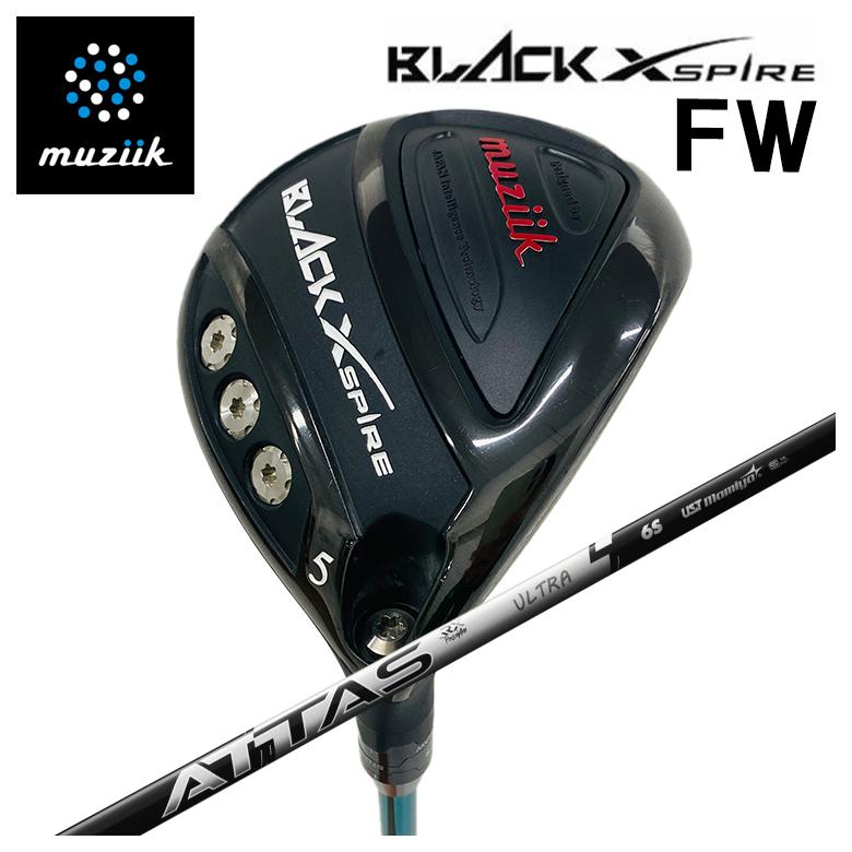【全品ポイント5倍！4/4 20:00-4/10 1:59まで】 【特注カスタムクラブ】muziik ムジーク BLACK XSPIRE ブラックエクスパイヤー フェアウェイウッド USTマミヤ ATTAS RX ULTRA BLACK シャフト
