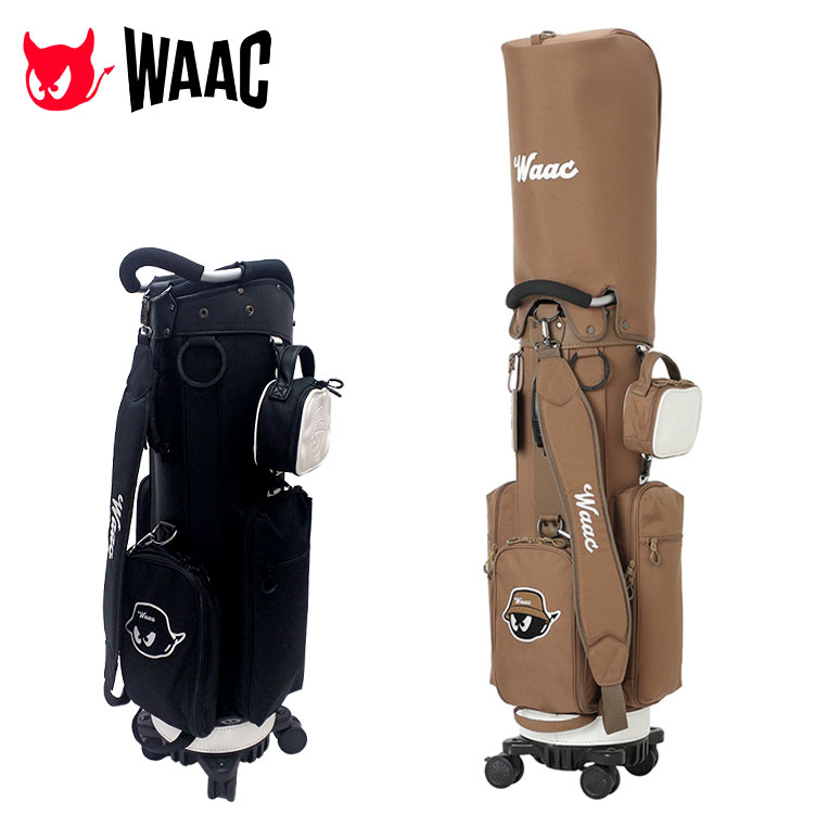 【新品】WAAC ワック　UNISEX エナメルキャディバッグ ホワイト WAAC ワック UNISEX エナメル キャディバッグ ブラック ホワイト
