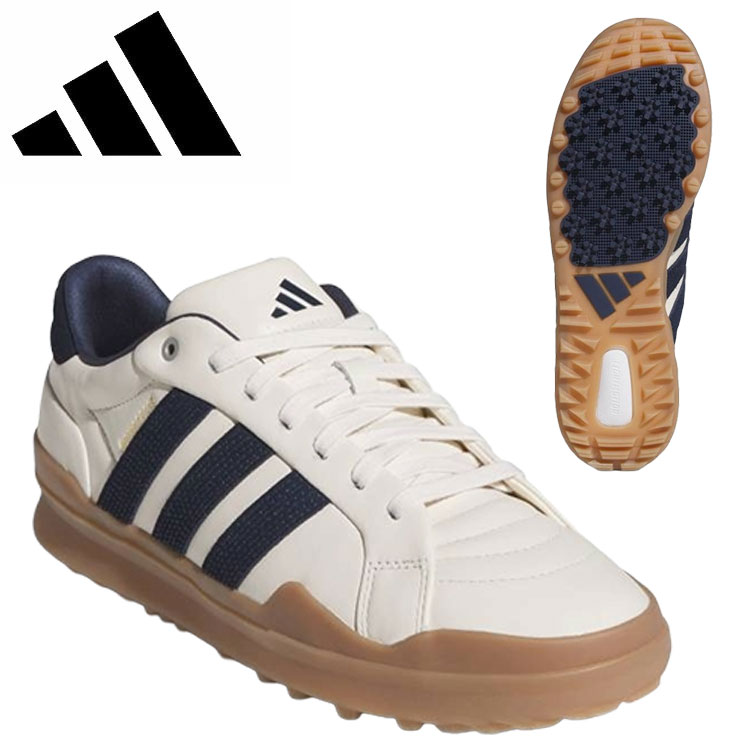 【全品ポイント5倍!4/14 20:00 - 4/17 09:59まで】 アディダス adidas ゴルフシューズ レトロクロス グリップモア RETROCROSS GRIPMORE SPIKELESS チョークホワイト／カレッジネイビー／ガム スパイクレス OPJ99 JR1899