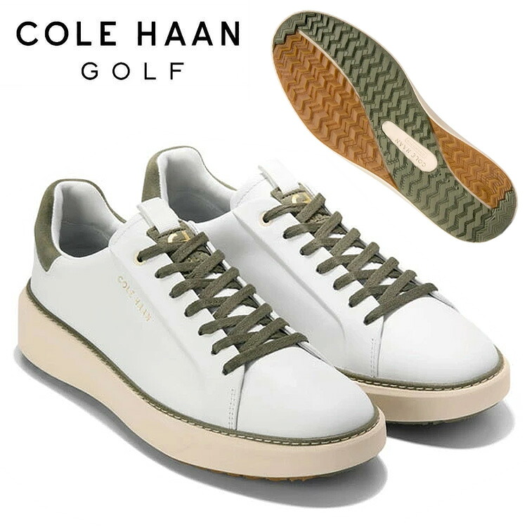 コールハーン COLE HAAN ゴルフシューズ スパイクレス C42386 グランドプロ トップスピン ゴルフ ホワイト/ダスティ オリーブ スエード/アンゴラ 20,075円