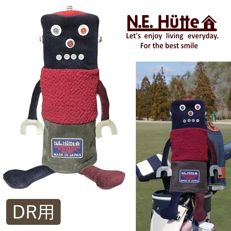 【全品ポイント5倍！4/4 20:00-4/10 1:59まで】 【数量限定】N.E.Hutte エヌイーヒュッテ ヘッドカバー ドライバー用 DR用 ロボット型 RBN バーニーくん