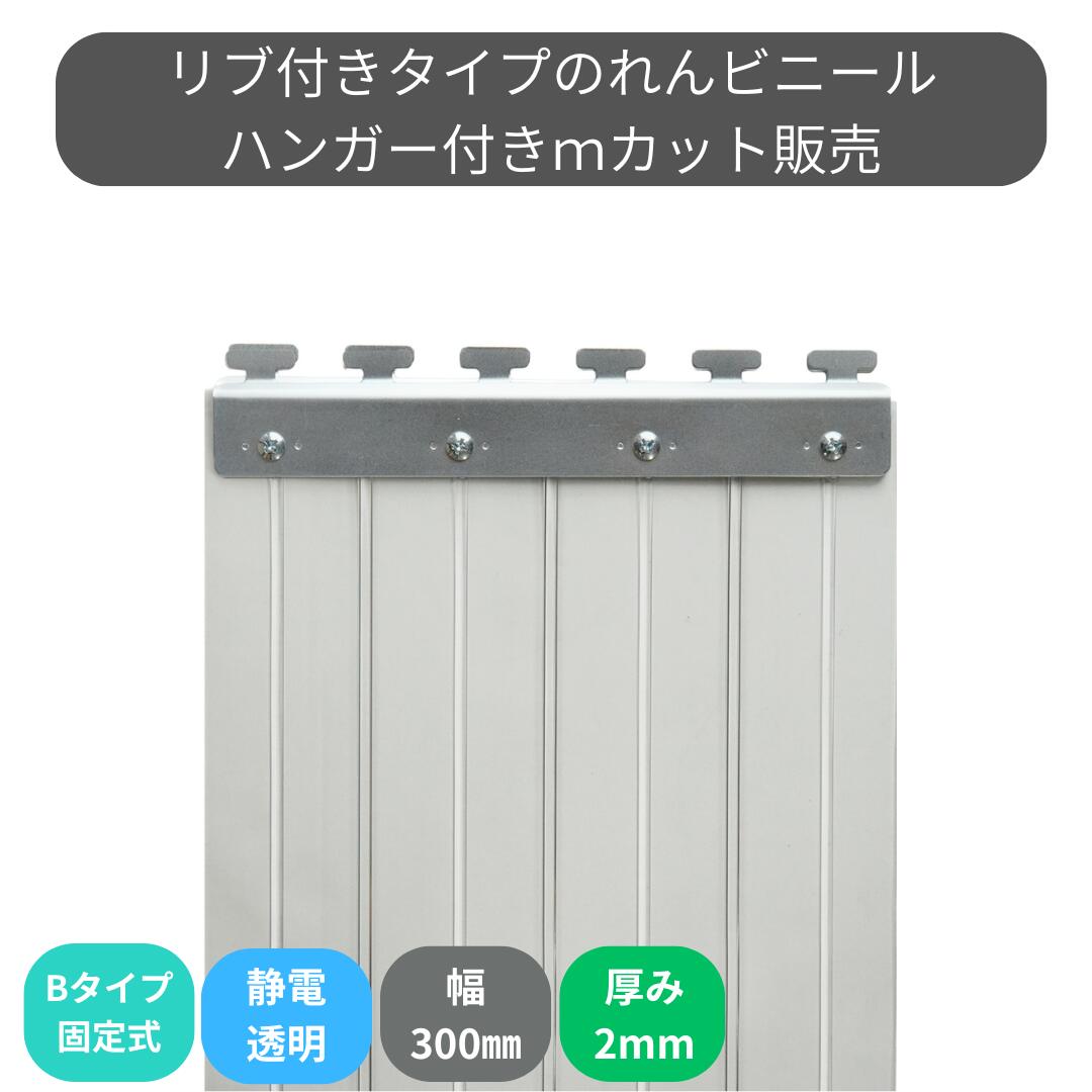 のれんビニール 肋筋付静電澄み切った t2粍 300粍幅 m撥ねのける B手合い据えつける式ハンガー付き添い人 スワロン ストリップドアーシート