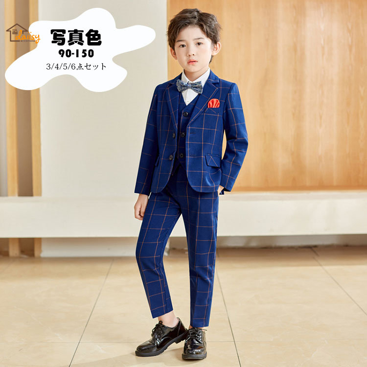 【楽天市場】子供服 スーツ 男の子 6点セット(ジャケット+ベスト+ 