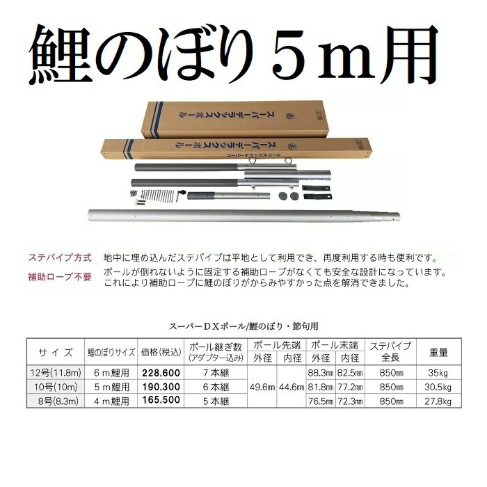 百貨店DX極点 10号 鯉5ｍ用  鯉のぼり極点 鯉のぼり用 こい旗幟