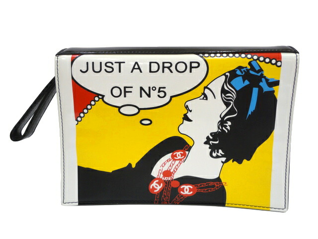 ［PR］【美品】CHANEL シャネル A17585 御姉さん クラッチペダル御徒面子 JUST A DROP OF No.5 専売特許なめし革（エナメル）マルチ色合い 中古 2塁手御徒面子 ハンドバック レディース お上さん用 ブランド名 滅多に無い レア うしろ側