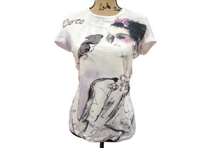 ［PR］【美品】CHANEL シャネル P37873 ココマドモアゼル グラフィック Tシャツ コットン100％ ホワイト 中古 カットソー トップス 半袖 レディース 女性用 ブランド クルーネック ファッション 希少 レア｜大貴～DAIKI