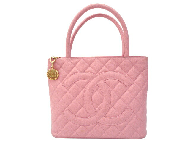 美品 CHANEL シャネル A01804 復刻トート キャビアスキン ベビーピンク ...