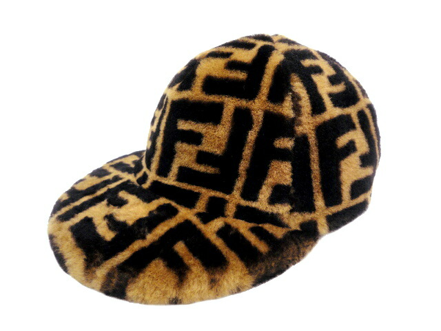 フェンディ ズッカモノグラム フォックスファー 帽子 激レア フェンディ ズッカモノグラム フォックスファー 帽子 激レア
