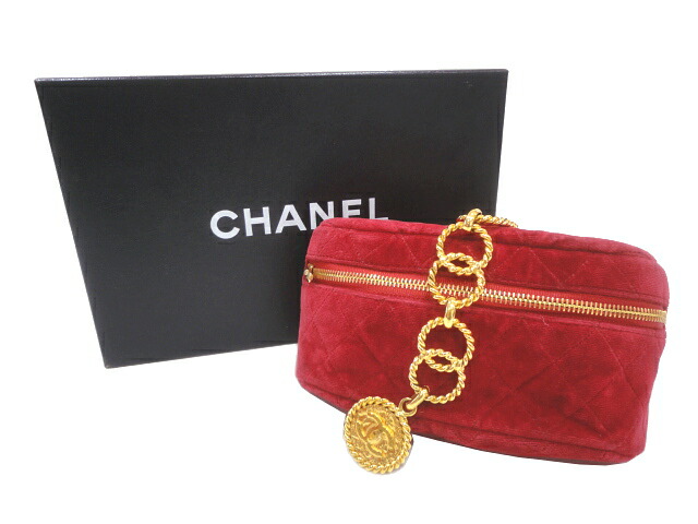 ［PR］【美品】CHANEL シャネル マトラッセ 酉の方角合切袋 天鵞絨 赤いこと ゴールド金具 ヴィンテージ ココマーク 中古 上半身御徒面子 御居処御徒面子 酉の方角御徒面子 ブランド名 赤 レディース 亭主もち用 滅多に無い レア うしろ側