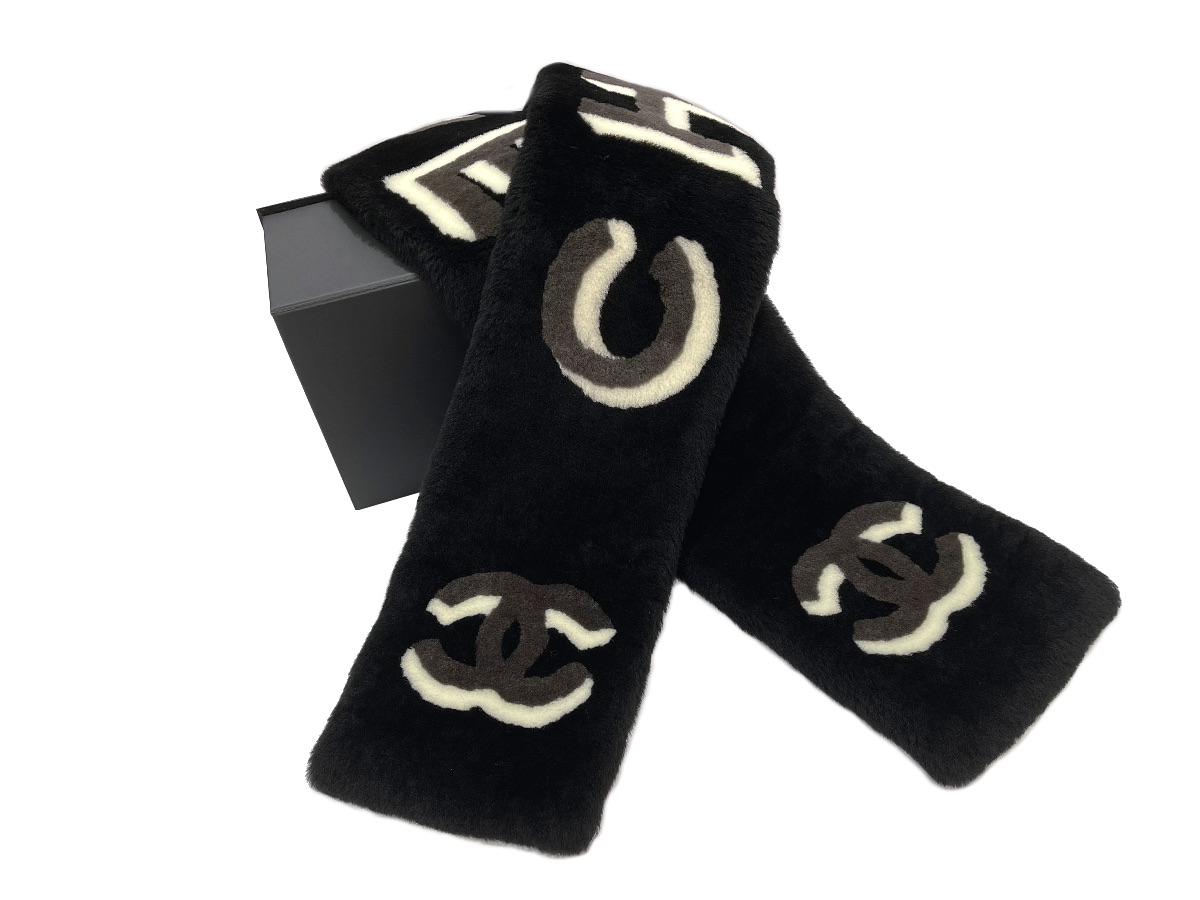 楽天市場】シャネル マフラー ココマーク ラビットファー CHANEL