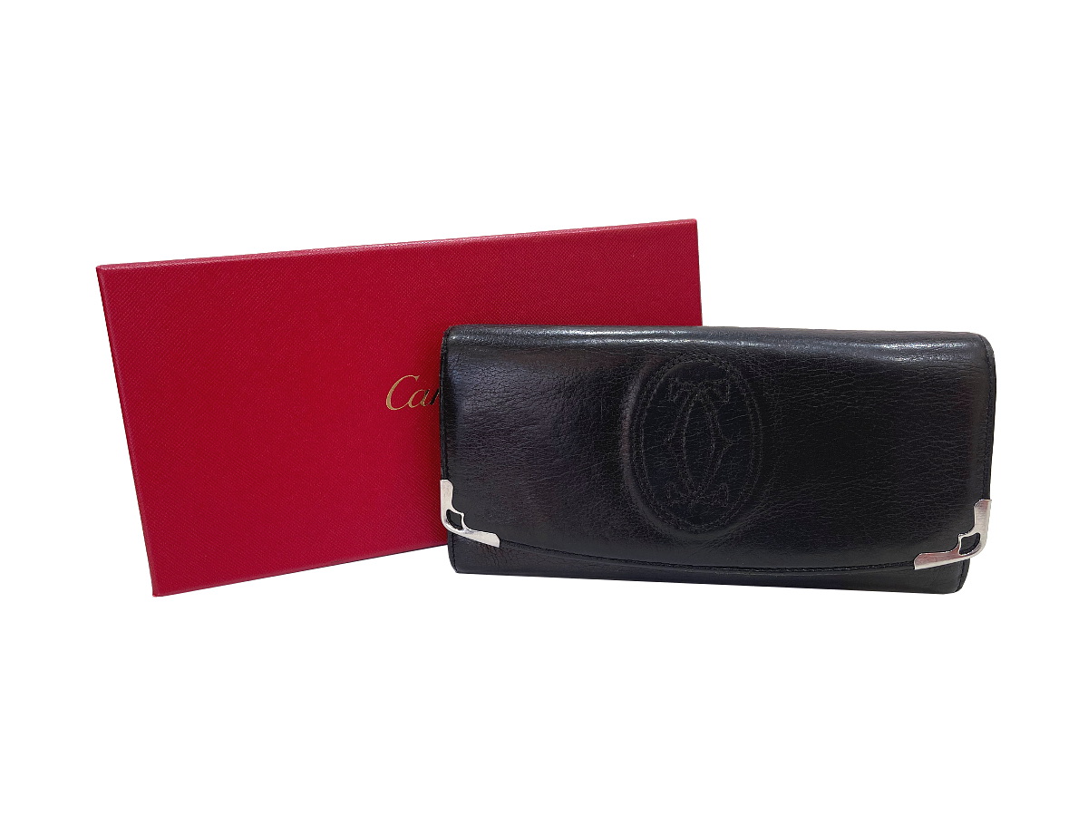 【楽天市場】[PR]CARTIER カルティエ CRL3000957 マルチェロ ドゥ カルティエ 2つ折り長財布 カーフレザー ブラック ...