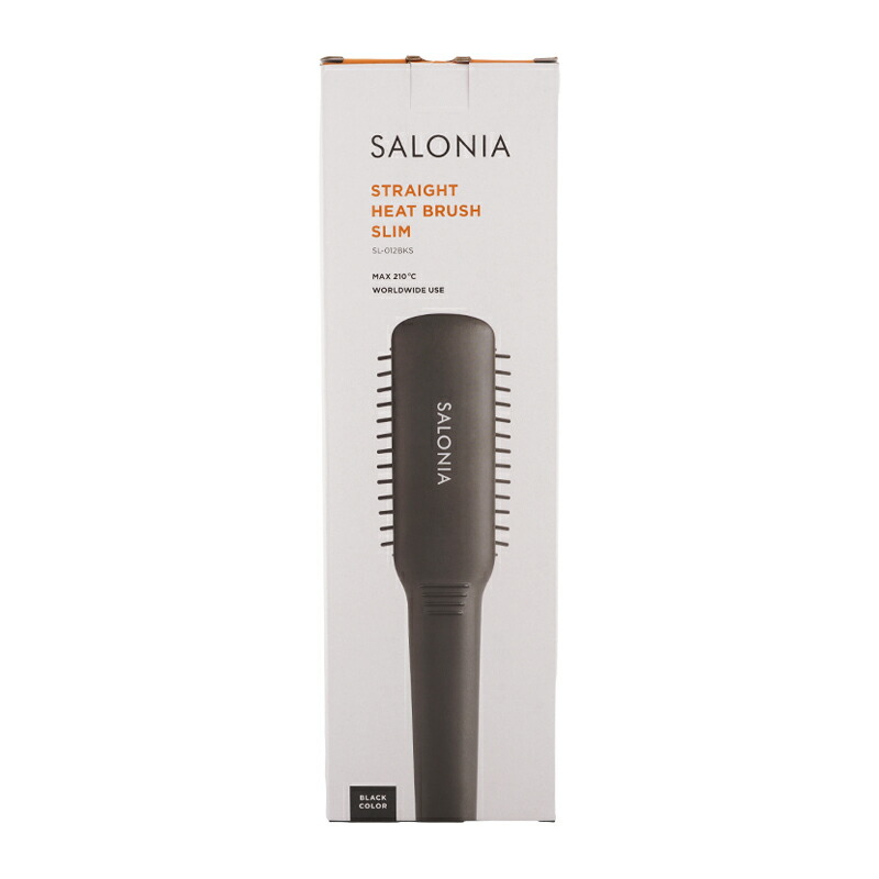 ヘアアイロン SALONIA SL-012BKS 楽天市場】SALONIA サロニア ストレートヒートブラシ スリム ブラック