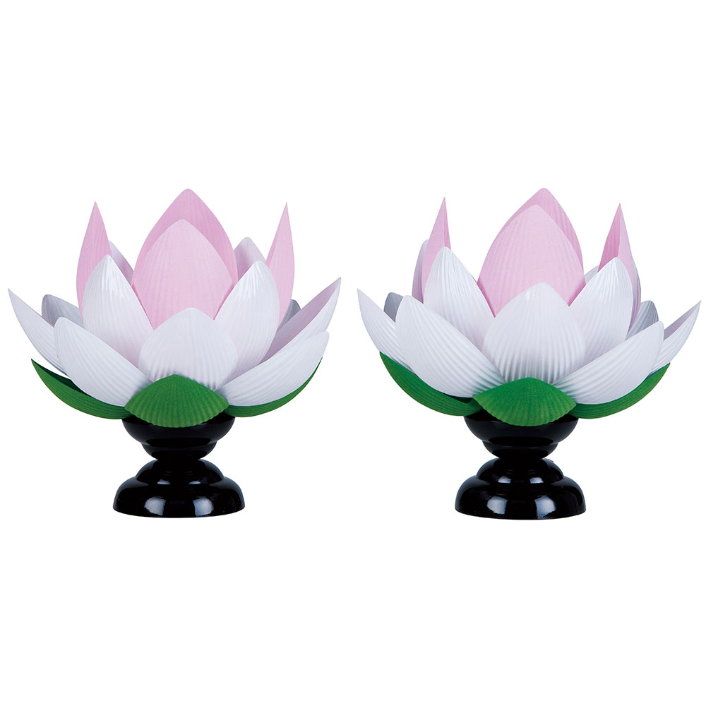【ポイント最大47倍☆お買物マラソン】盆提灯 盆ちょうちん お盆提灯 常花蓮華　（対入）プラスチック　高20cm (6704) 送料無料 1801a024a