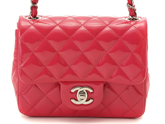 上品 ミニマトラッセチェーンショルダー シャネル Chanel フューシャピンク 中古 大黒屋 エナメル シルバー金具 472 Rk バッグ