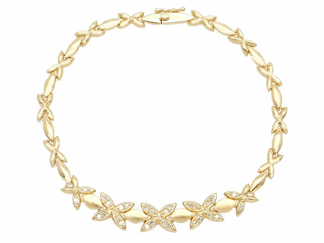 Jewelry ノンブランドジュエリー 貴金属 宝石 ブレスレット ダイヤブレスレット K18 ゴールド ダイヤ D0 22ct 10 5g フラワー 花 0 中古 大黒屋 Islandfavours Com