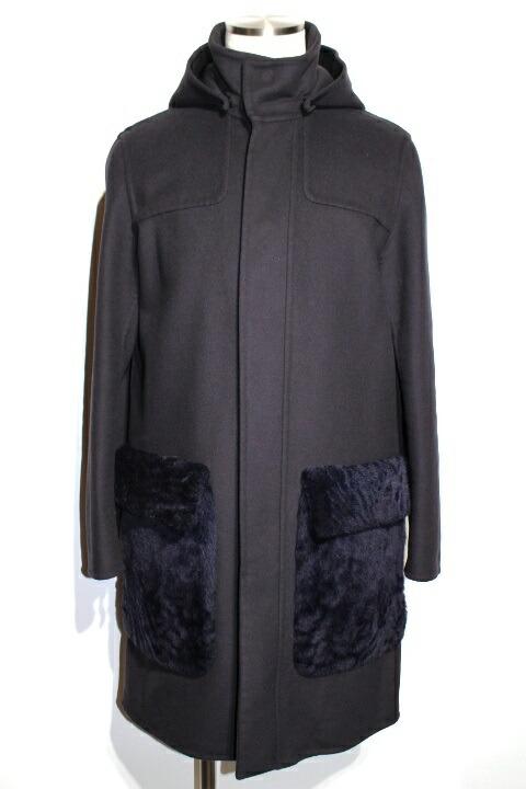 男女兼用 コート ジャケット Fendi フェンディ アウター コート メンズ44 ネイビー ウール 羊革 17年 0 中古 大黒屋 Dgb Gov Bf