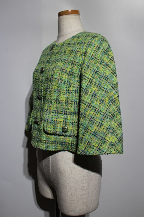 即発送可能 Chanel シャネル ジャケット Pv レディース34 グリーン コットン 定価408 540 0 中古 大黒屋 質屋 大黒屋 高い素材 Elcielogirasoria Com