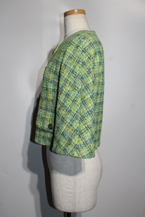 即発送可能 Chanel シャネル ジャケット Pv レディース34 グリーン コットン 定価408 540 0 中古 大黒屋 質屋 大黒屋 高い素材 Elcielogirasoria Com