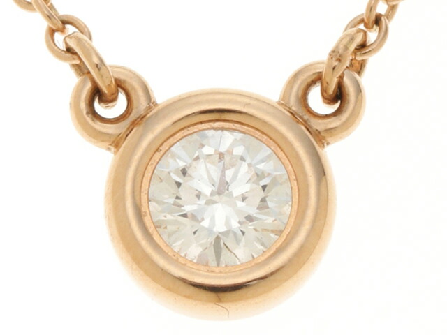 数量は多い Pg ネックレス バイザヤード ティファニー Tiffany Co ピンクゴールド 中古 大黒屋 2 5g 437 ダイヤ約0 14カラット ネックレス ペンダント Baqaawdc Com