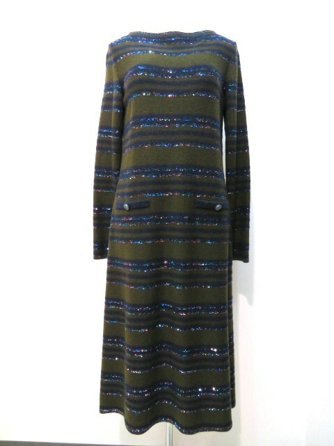 お1人様1点限り ワンピース シャネル ニット ワンピース カーキ レディース40 カシミヤ Pk 432 中古 大黒屋 Dgb Gov Bf