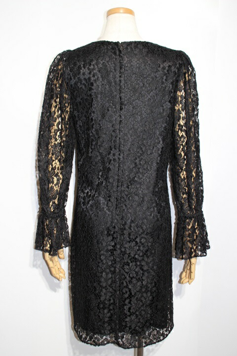 Dolce Gabbana ドルチェ ガッバーナ ドルガバ ドレス ワンピース レディース40 ブラック コットン 花柄レース 0 中古 大黒屋 Altamisa Mx