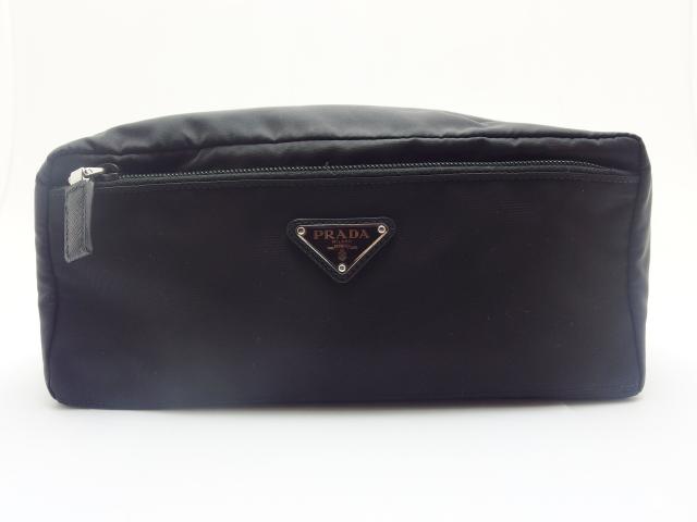 中古 Prada プラダ 質屋 大黒屋 ポーチ ナイロン ブラック アクセサリーポーチ 中古ブランド品なら老舗の質店 質屋大黒屋 Prada プラダ 大黒屋 バッグ 435