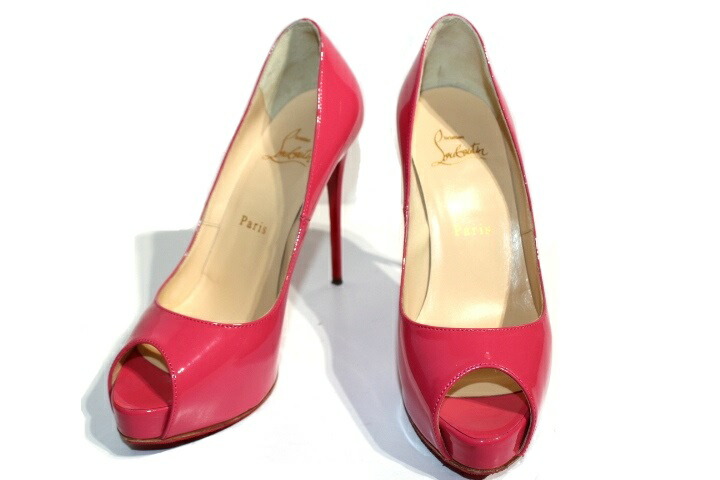 最適な材料 Christian Louboutin クリスチャンルブタン オープントゥパンプス レディース36ハーフ 約23 5cm ピンク パテントレザー 0 中古 大黒屋 激安の Www Uvogyn Com