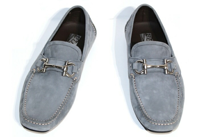 Salvatore Ferragamo フェラガモ ドライビングシューズ メンズ8 先ず26cm 灰色 スエード 0 中古 大黒屋 Corpo Pasteur Fr
