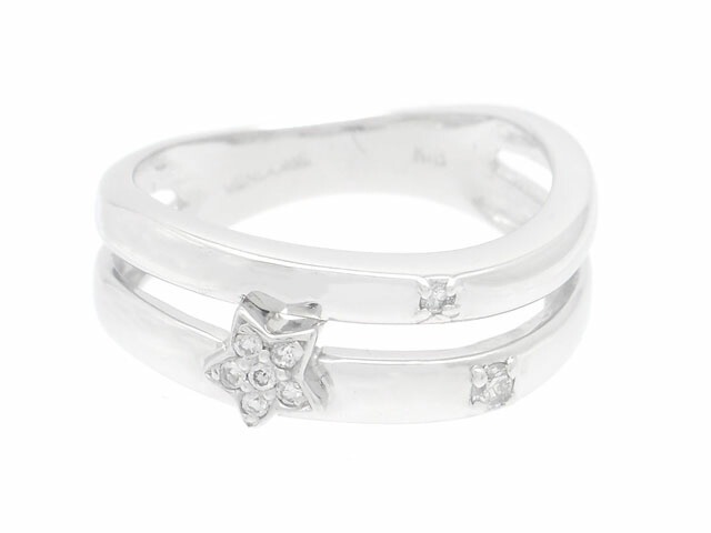 指輪 リング Vendome 中古 大黒屋 Aoyama ヴァンドーム青山 貴金属 宝石 ダイヤリング K18wg ホワイトゴールド 4 5g 11号 スター 星 0 限定特価