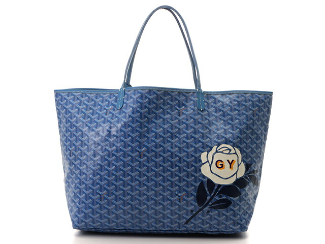 トートバッグ 中古 大黒屋 Goyard ゴヤール サンルイgm トートバッグ ブルー Pvc カーフ イニシャル Gy 入り 431 21年最新入荷 Www Rrj Mu