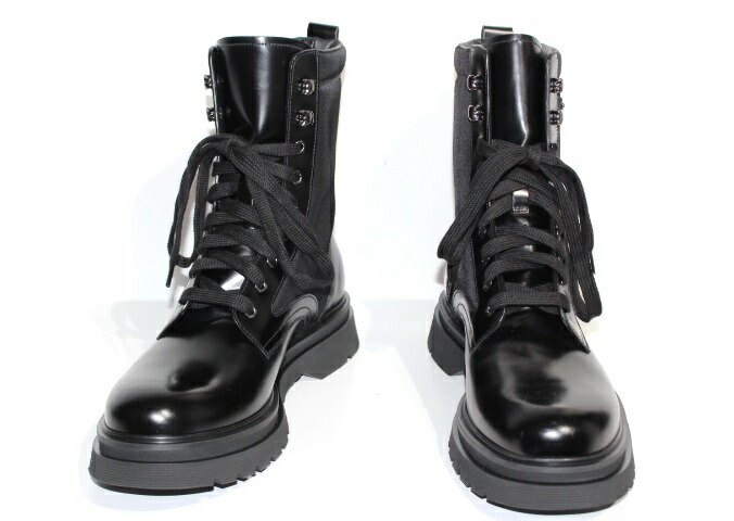 Prada プラダ コンバットブーツ メンズ8ハーフ 約27 5cm ブラック レザー ナイロン 2ue011 0 中古 大黒屋 Voli Me