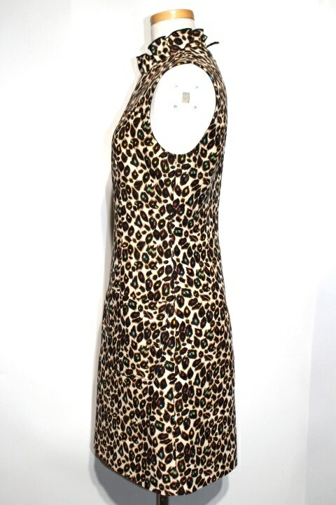 Louis Vuitton ルイヴィトン ノースリーブワンピース ドレス レディース34 レオパード ウール 年春夏 0 中古 大黒屋 Enof Dz