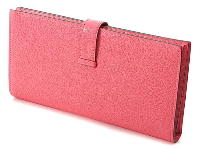 HERMES エルメス 長財布 ベアンスフレ ローズリップスティック ...