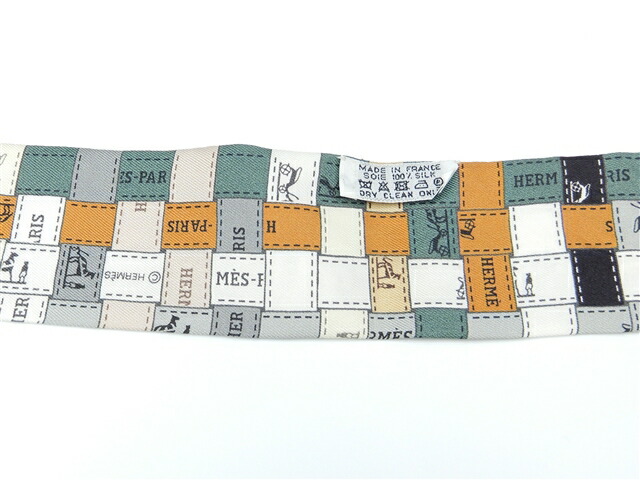送料無料 エルメス 衣料品 中古 スカーフ 432 シルク トゥイリー 送料無料 大黒屋 店 ブラウン ブラック 大黒屋