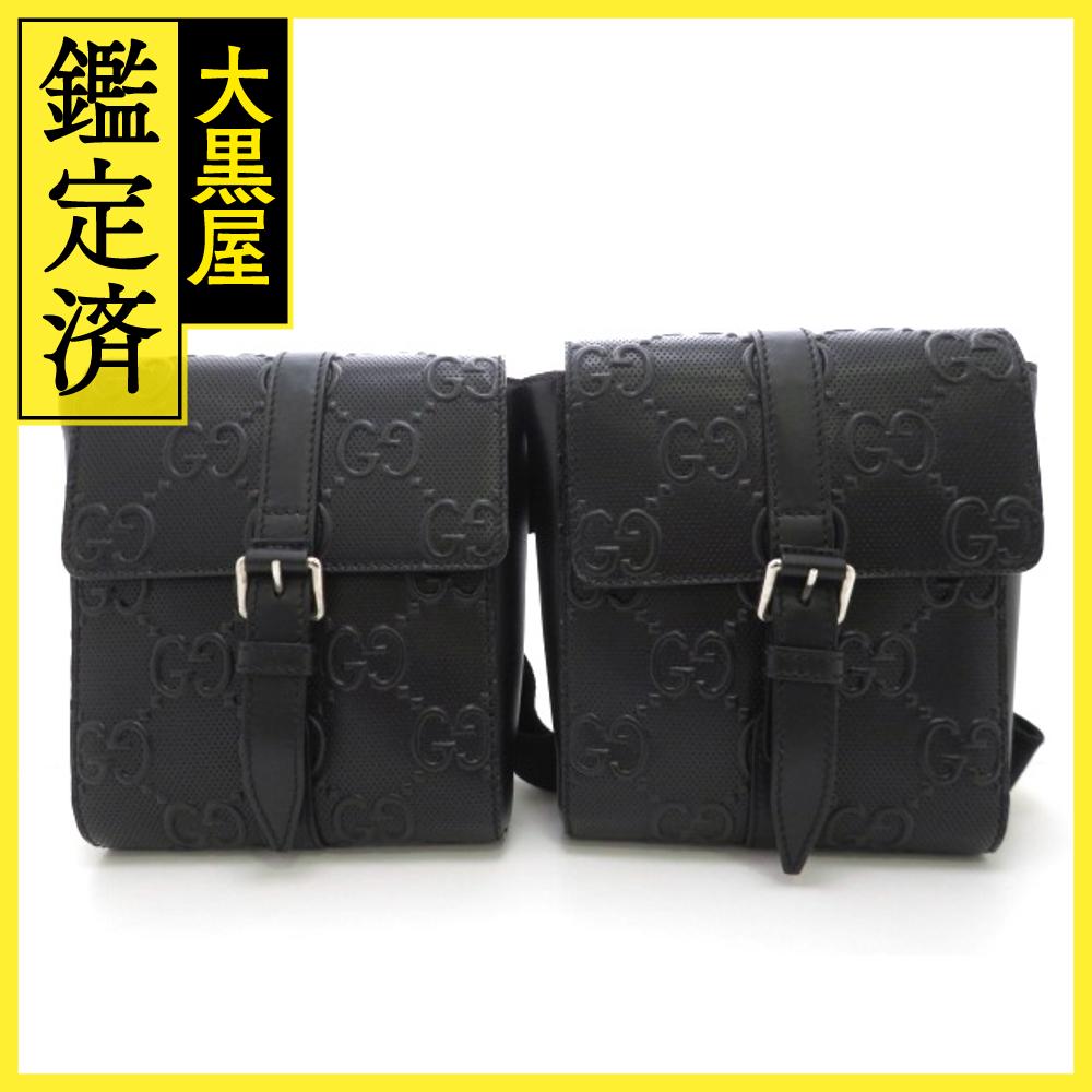 【美品✨】GUCCI グッチ　ボディバッグ　ウエストポーチ　マーモント　革　黒 491294-dsvrt-1000.jpg