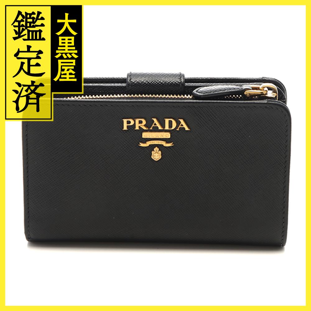 PRADA サフィアーノレザー 二つ折り財布 ブラック　ゴールド　ギャラ　箱付き 楽天市場】【財布】PRADA プラダ 二つ折り財布 SAFFIANO