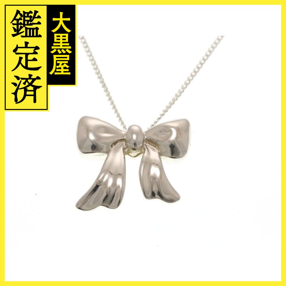 希少ティファニー ネックレス リボン ヴィンテージ シルバー925×K18 TIFFANY&Co. ティファニー ネックレス リボン シルバー925/K18